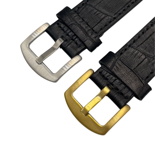 20 mm Spor W Kroko Siyah Deri Saat Kordonu